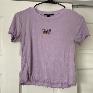 Lavender lettuce hem butterfly tee